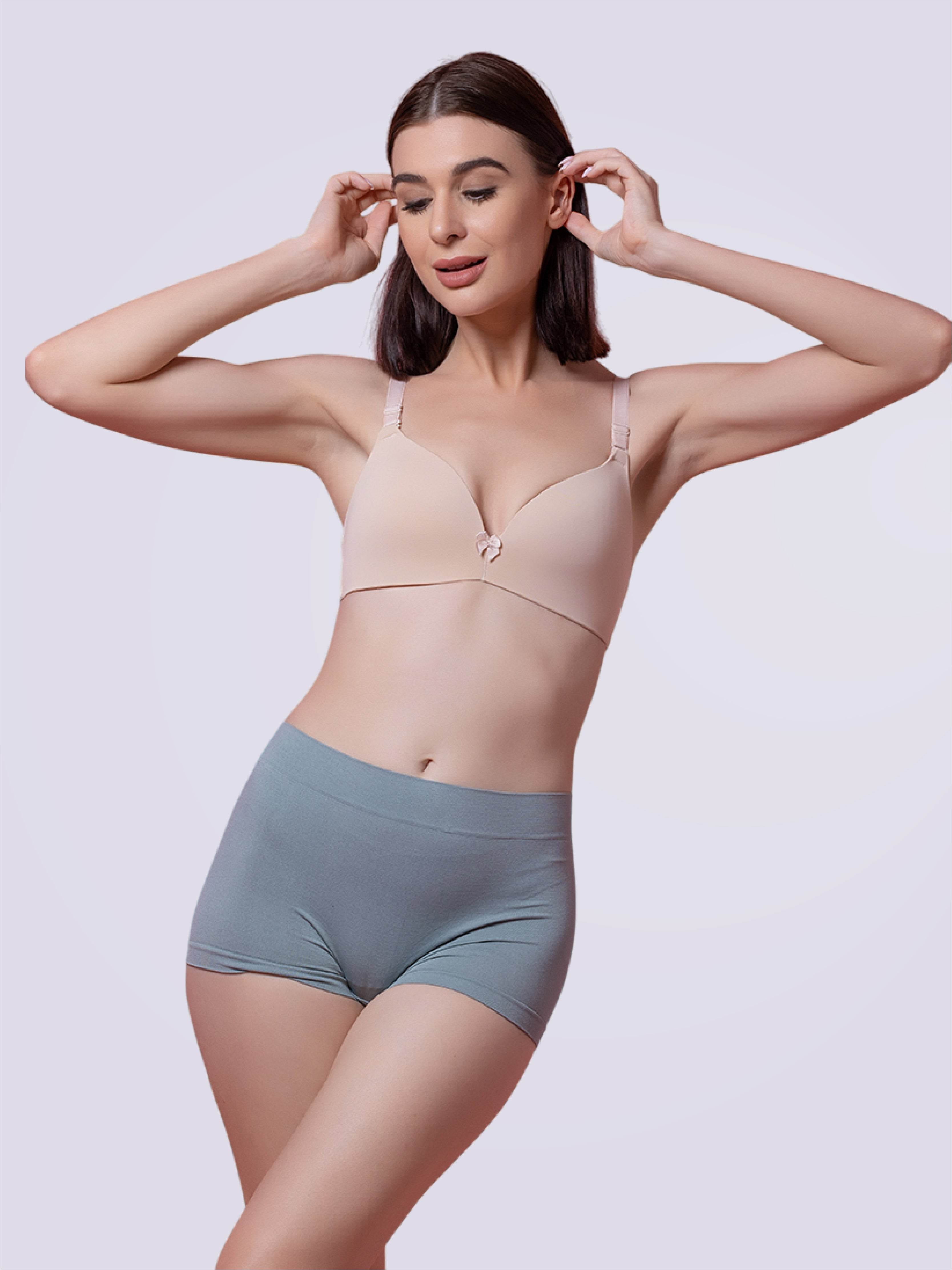 Drop-Dead Soft Lycra Deep Neck Lightly Padded 3/4 Coverage Non- Wire Bra - Bold And Bae Fashion